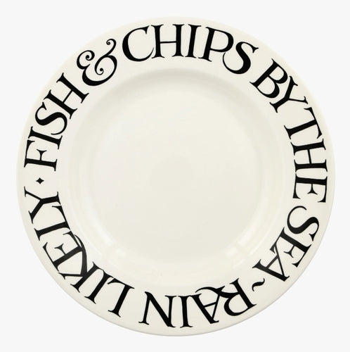 Emma Bridgewater Black Toast Fish & Chips 10 1/2 Inch Plate
