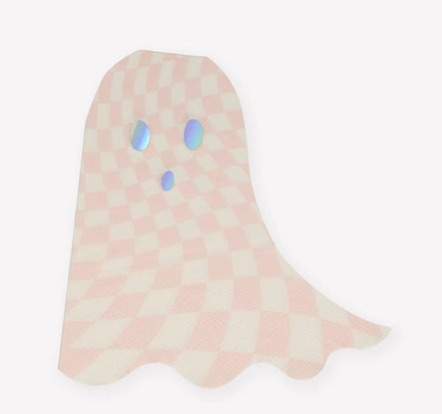 Meri Meri Pink Checker Ghost Napkins