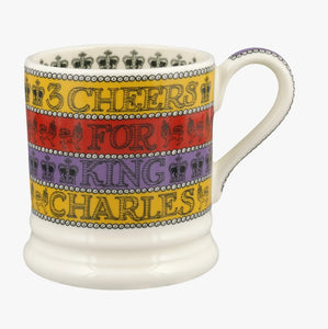 Emma Bridgewater 3 Cheers For King Charles III 1/2 Pint Mug