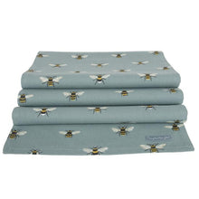 Load image into Gallery viewer, Sophie Allport Teal Bees Table Runner