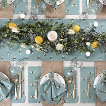 Load image into Gallery viewer, Sophie Allport Teal Bees Table Runner