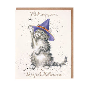 Wrendale Halloween Greeting Card "Witche's Cat"